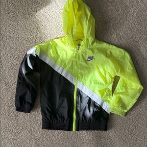 Nike Kids Neon Yellow and Black Windbreaker